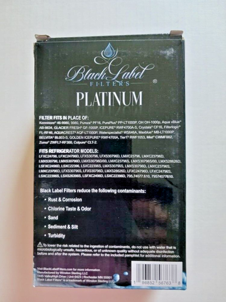 2-Pack LG LT1000P Black Label Platinum Refrigerator Water Filter