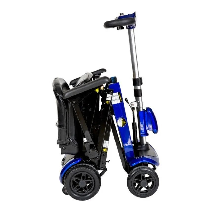 Drive Medical Zoo Me Auto-Flex Folding Travel Scooter, Blue