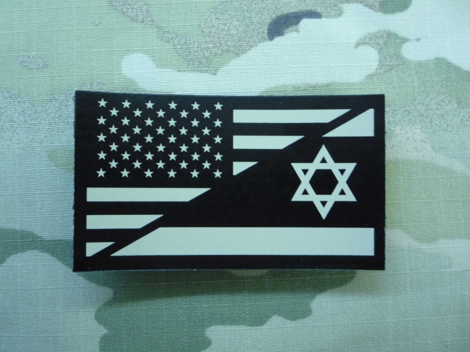 ISRAEL / US FRIENDSHIP IR MB AND TAN PATCH 3.5"X2" W/VELCRO® BRAND FASTENER