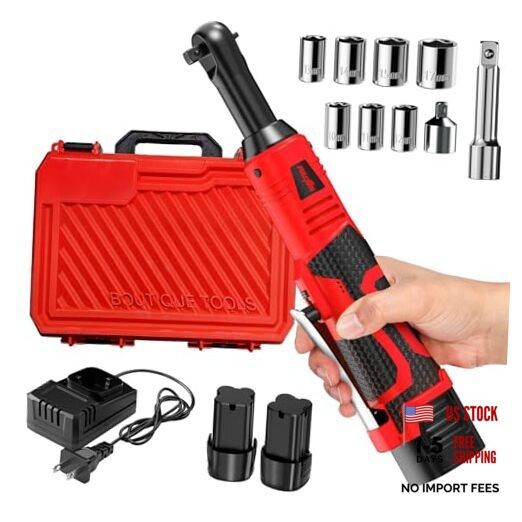 FULLYEA Electric Ratchet Wrench Set,40 Ft-lbs, 550 RPM, 16.8V Cordless Ratchet