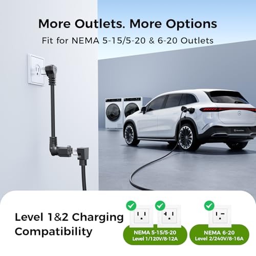 2026 New Level 1&2 EV Charger, 8-16Amp Adjustable Current & Timer, 25FT EV
