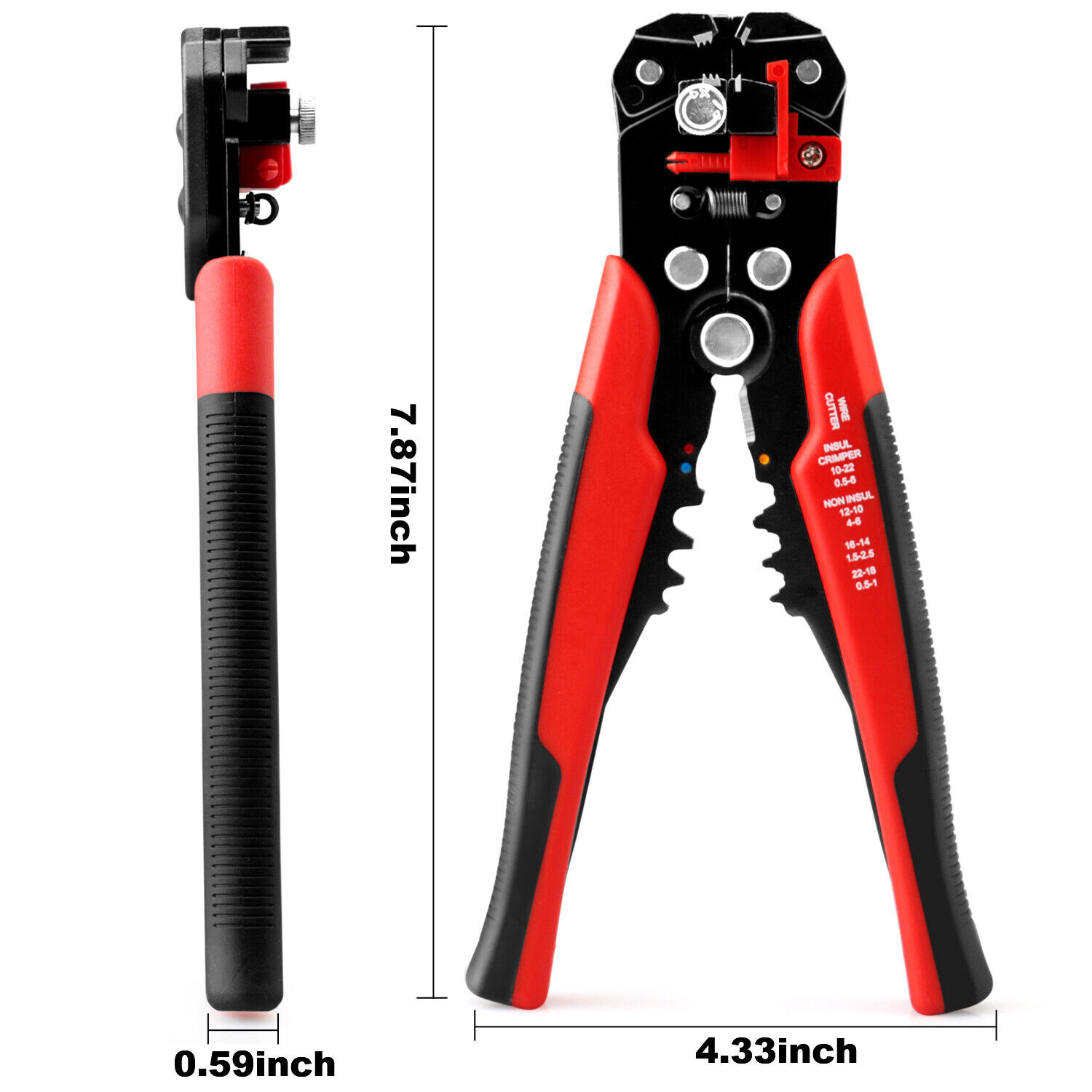 Self Adjusting Wire Stripper Cutter Crimper Cable Insulation Stripping Tools 8"