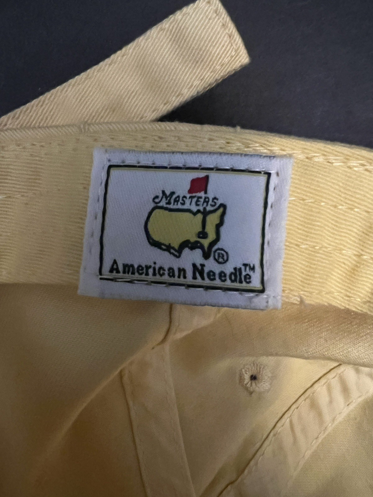 Augusta Masters 2014 American Needle Yellow Golf Hat Strapback Adjustable