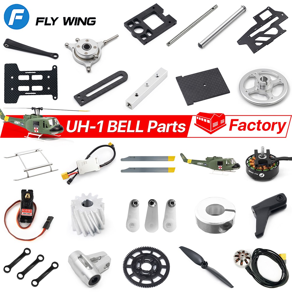 Fly Wing UH-1 BELL RC Helicopter Parts Original Tail Blade Main Motor Servo ESC