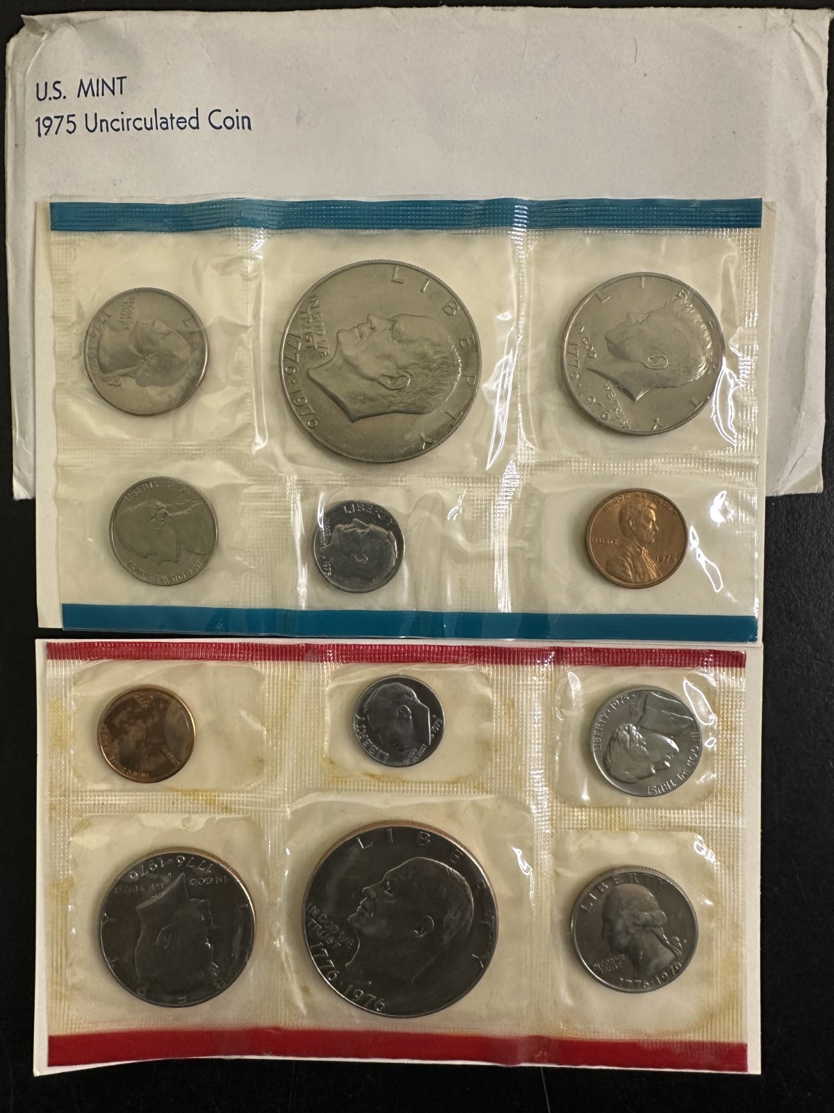 1975 P and D US Mint Uncirculated 12 Coin Set BU Annual Philadelphia and Denver