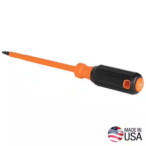 Klein Tools 6846INS Insulated Screwdriver, #2 Square Tip, 6-Inch Round Shank