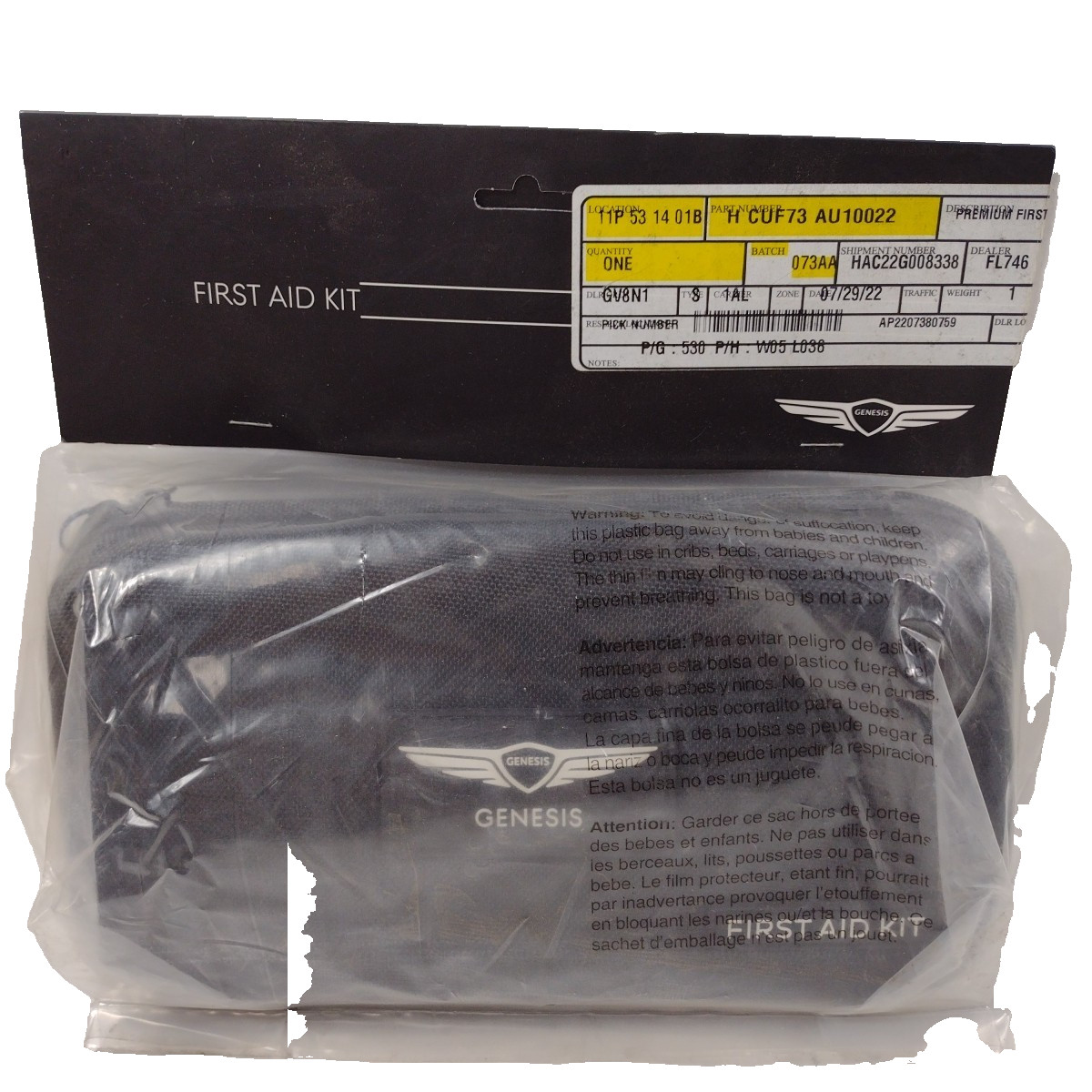 Genuine OEM Hyundai Genesis First Aid Kit Premium Black Case CUF73AU100 22
