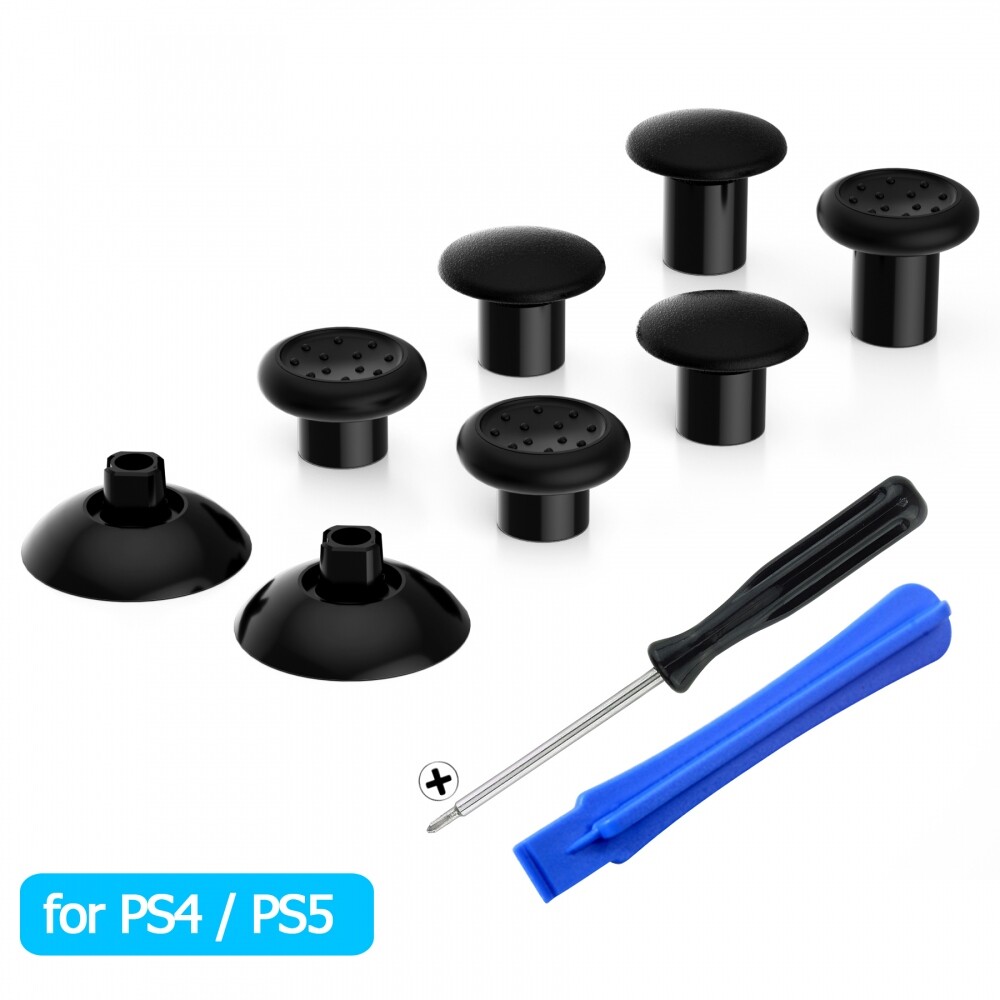 Black Interchangeable Ergonomic Analog Sticks for PS4 ＆ for P5 Controller