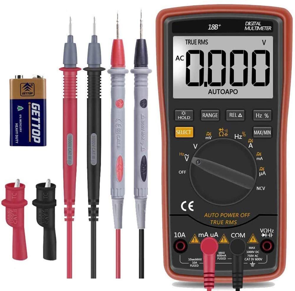 Digital Multimeter Auto Ranging TRMS 6000 AC DC Voltage Alert Amp Ohm Diod