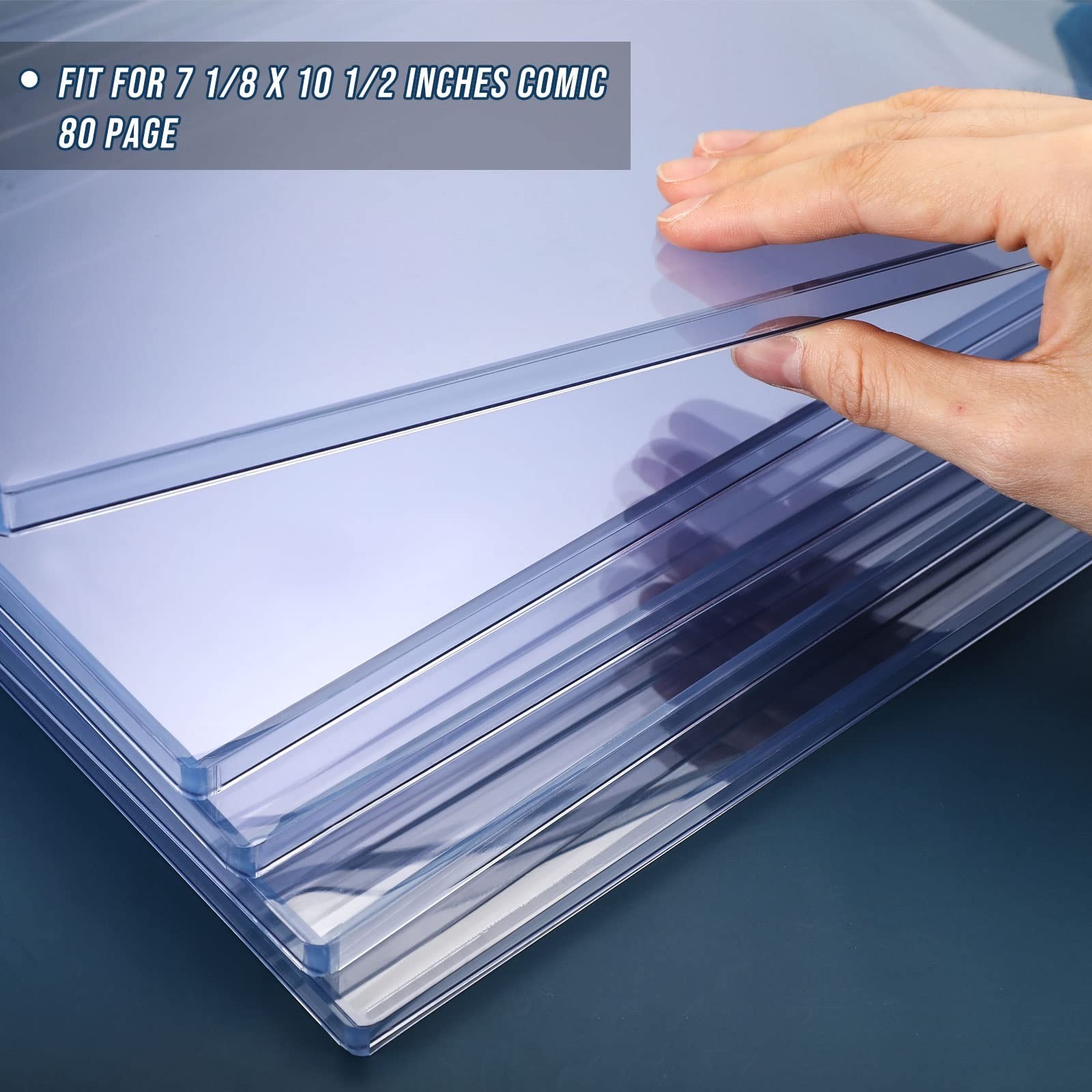 Comic Book Display Case Set, Include Comic Book Sleeves and Clear Plastic Easel