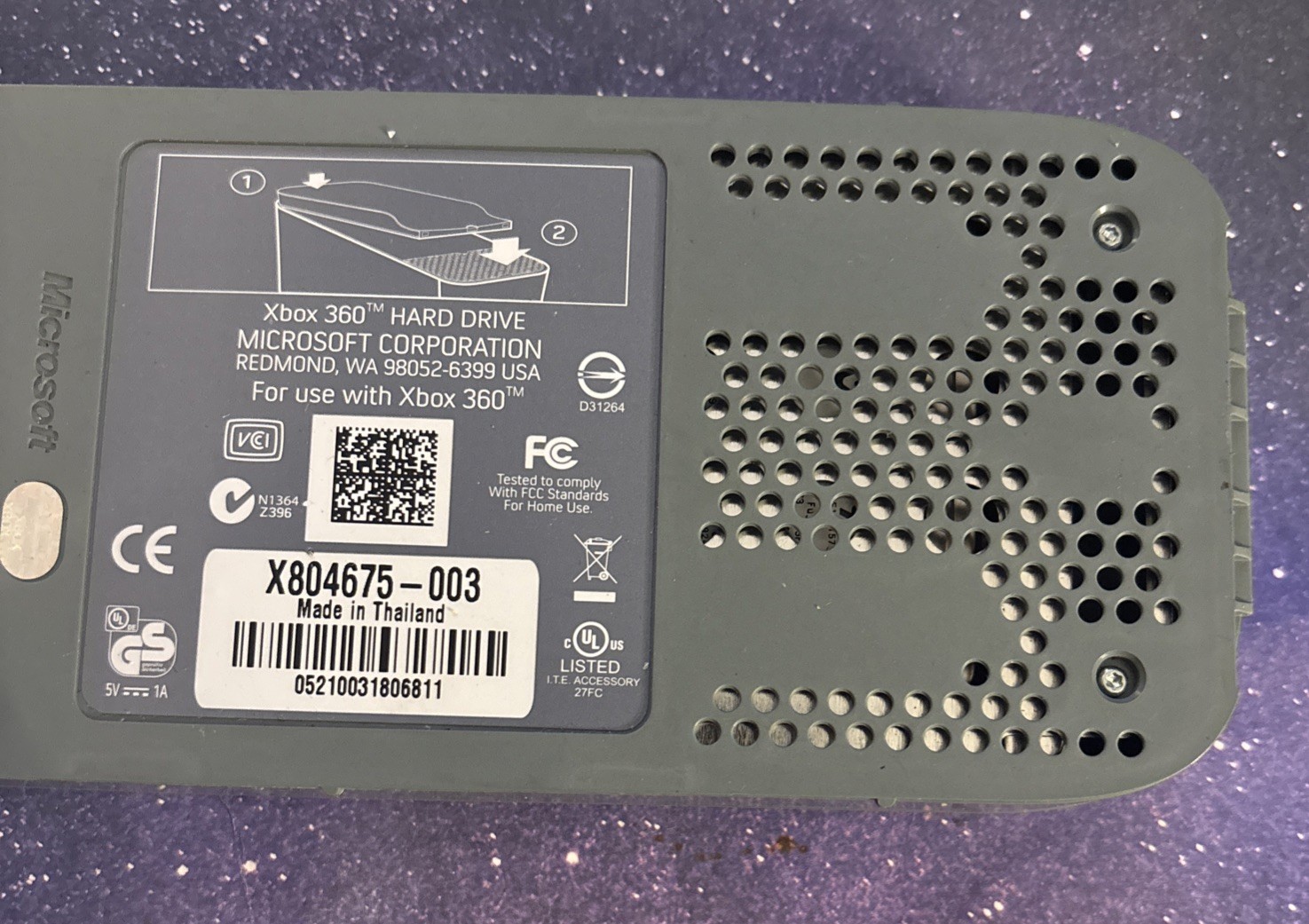 Microsoft Xbox 360 HDD Hard Drive 20GB Model X804675-003 - Untested