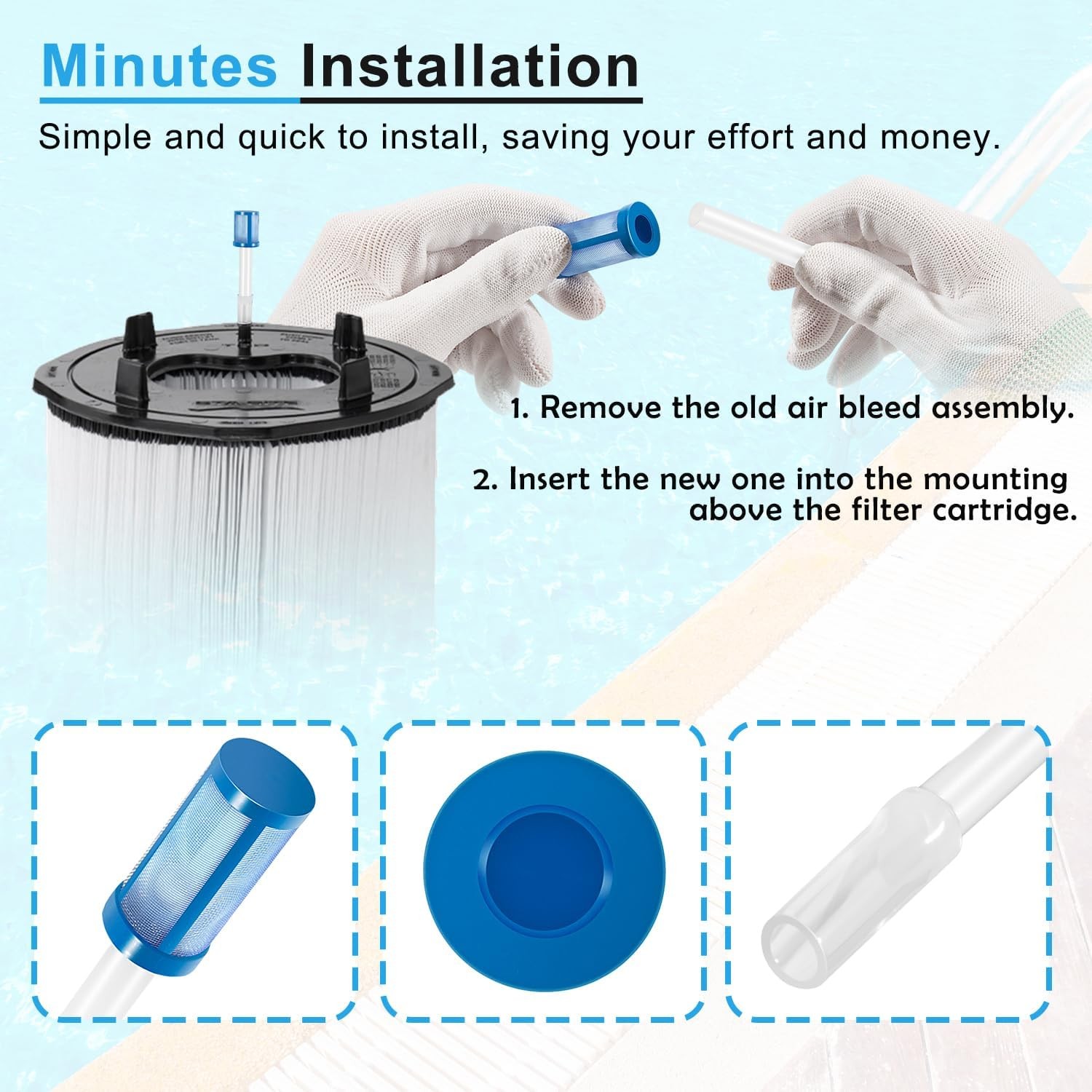 For Sta-Rite 24800-0121 Air Bleed Assembly, System 2 PLM Series Pool Sand Filter