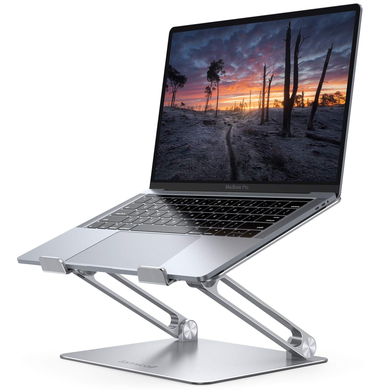 Lamicall Adjustable Laptop Stand, Portable Riser, Aluminum 1-Silver
