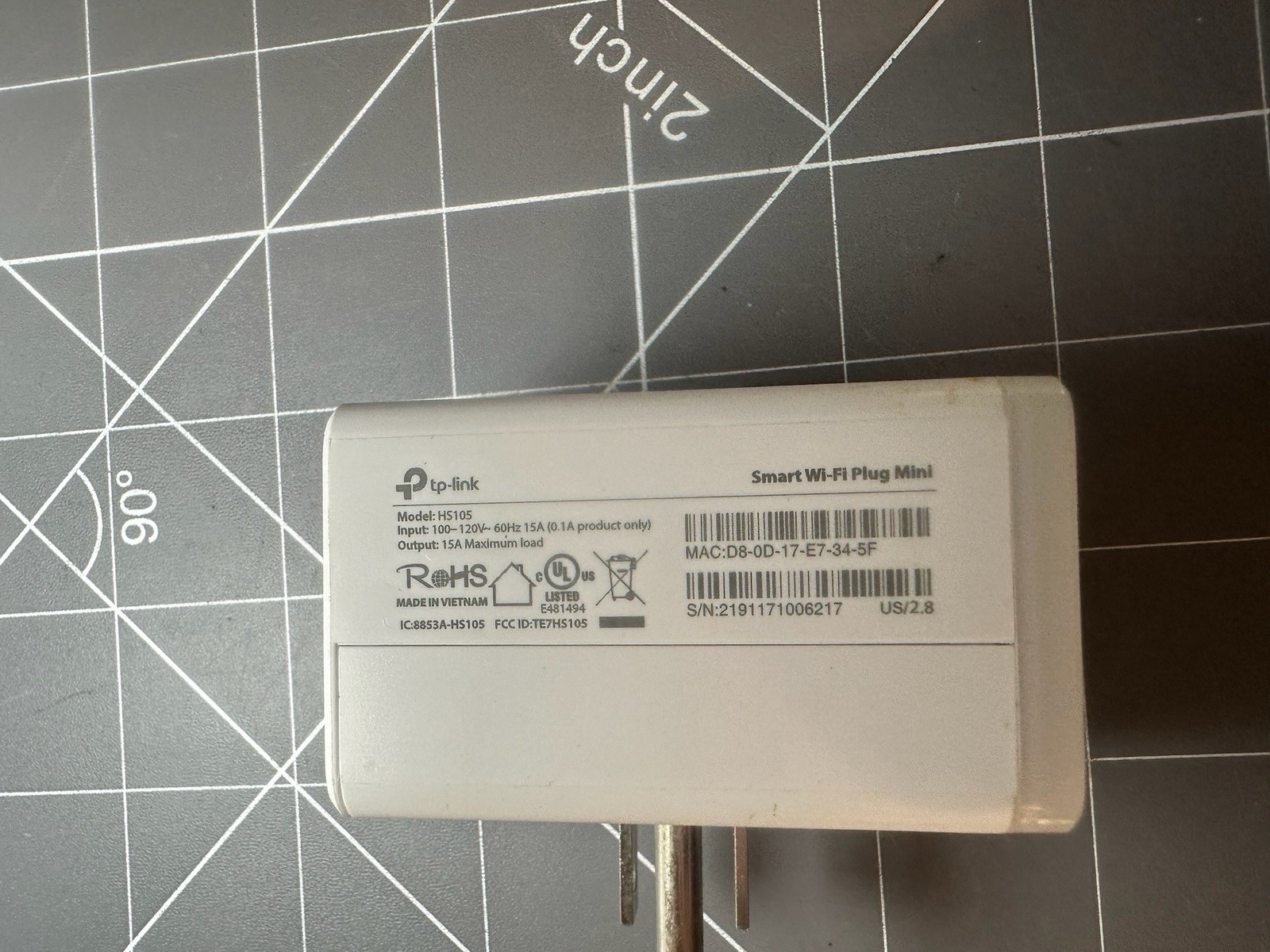 TP-LINK HS105 Smart Wi-Fi Plug Mini 15A