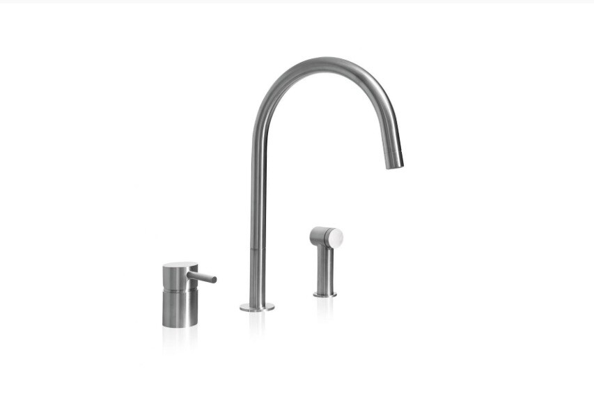 MGS F2RSP-M Mixer Faucet, Side Spray in MATTE STAINLESS STEEL New in Box!