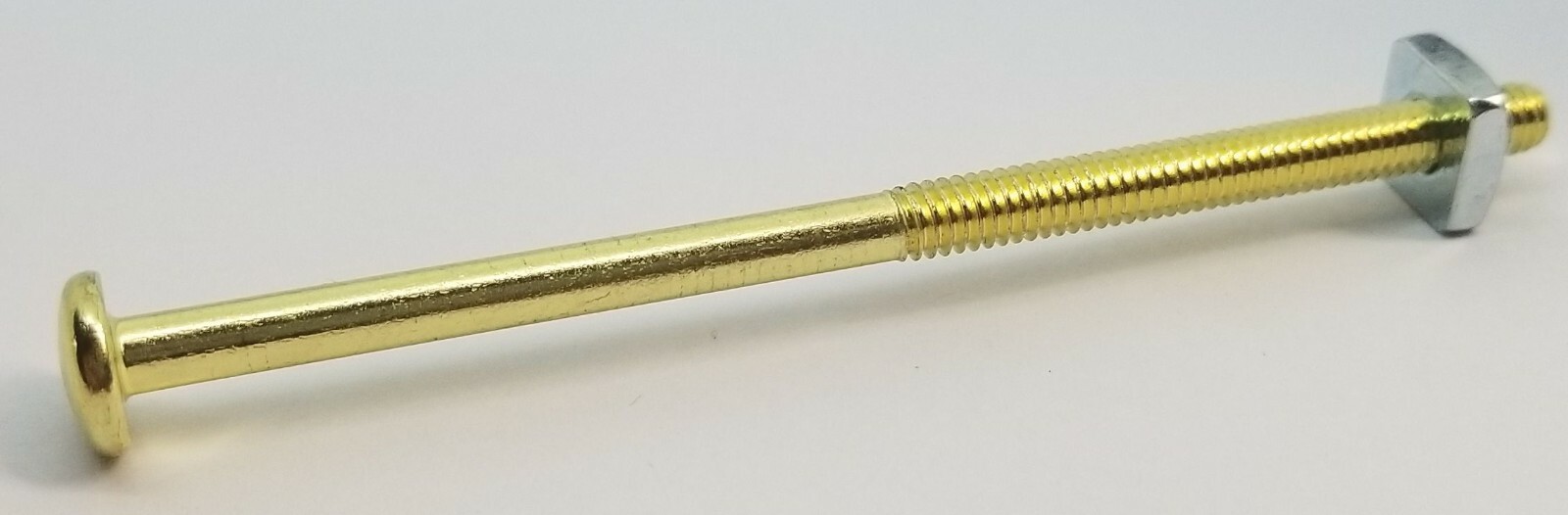 Two 3" Brass Pan Head Bolts flat nut smooth glass porcelain knob screw antique