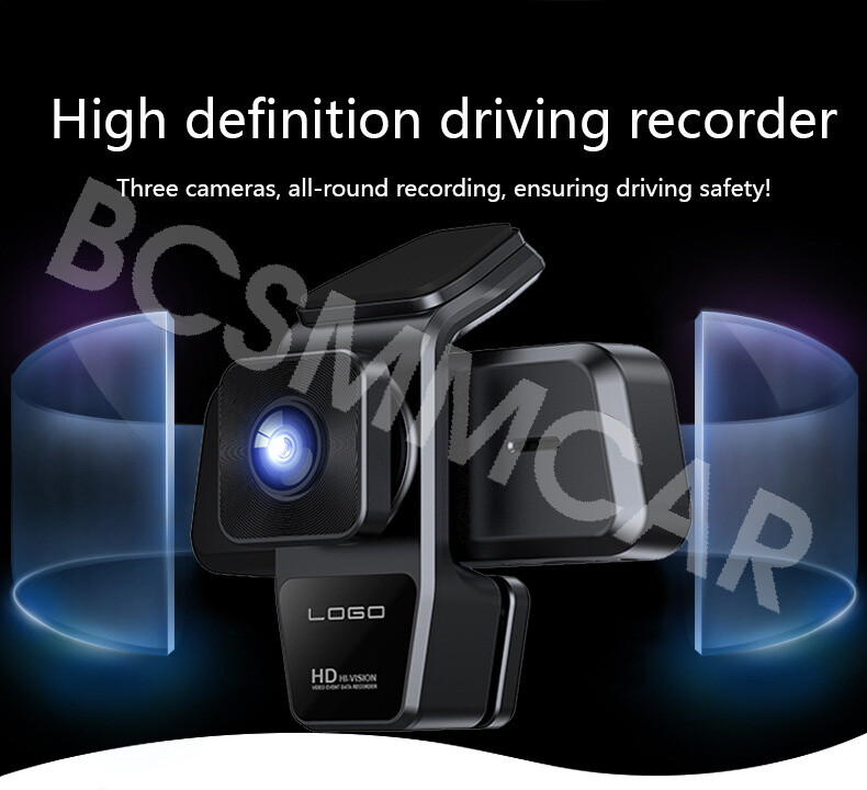 Dash Cam 3 Channel 4K Dash Camera Three Cameras W/WiFi Loop Recording G-Sensor