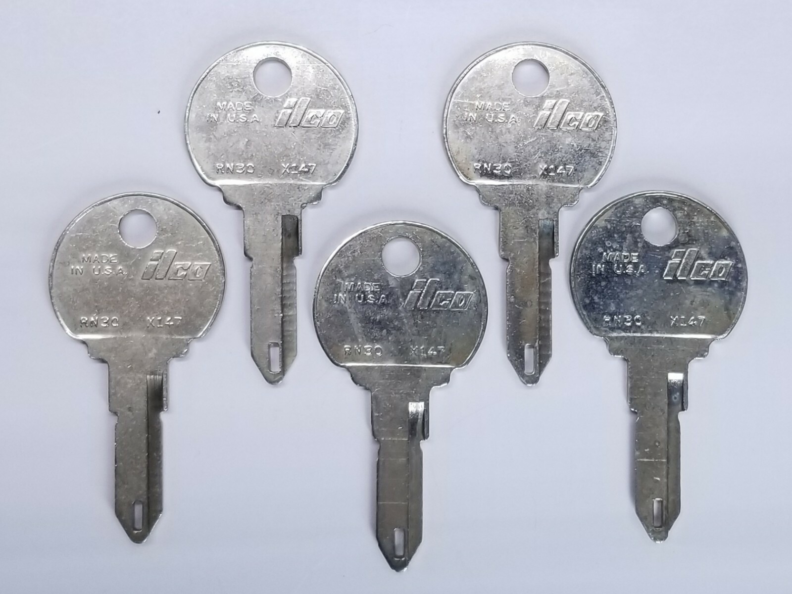 Ilco brand Renault automotive key blanks, RN30, X147, locksmith, Set of 5