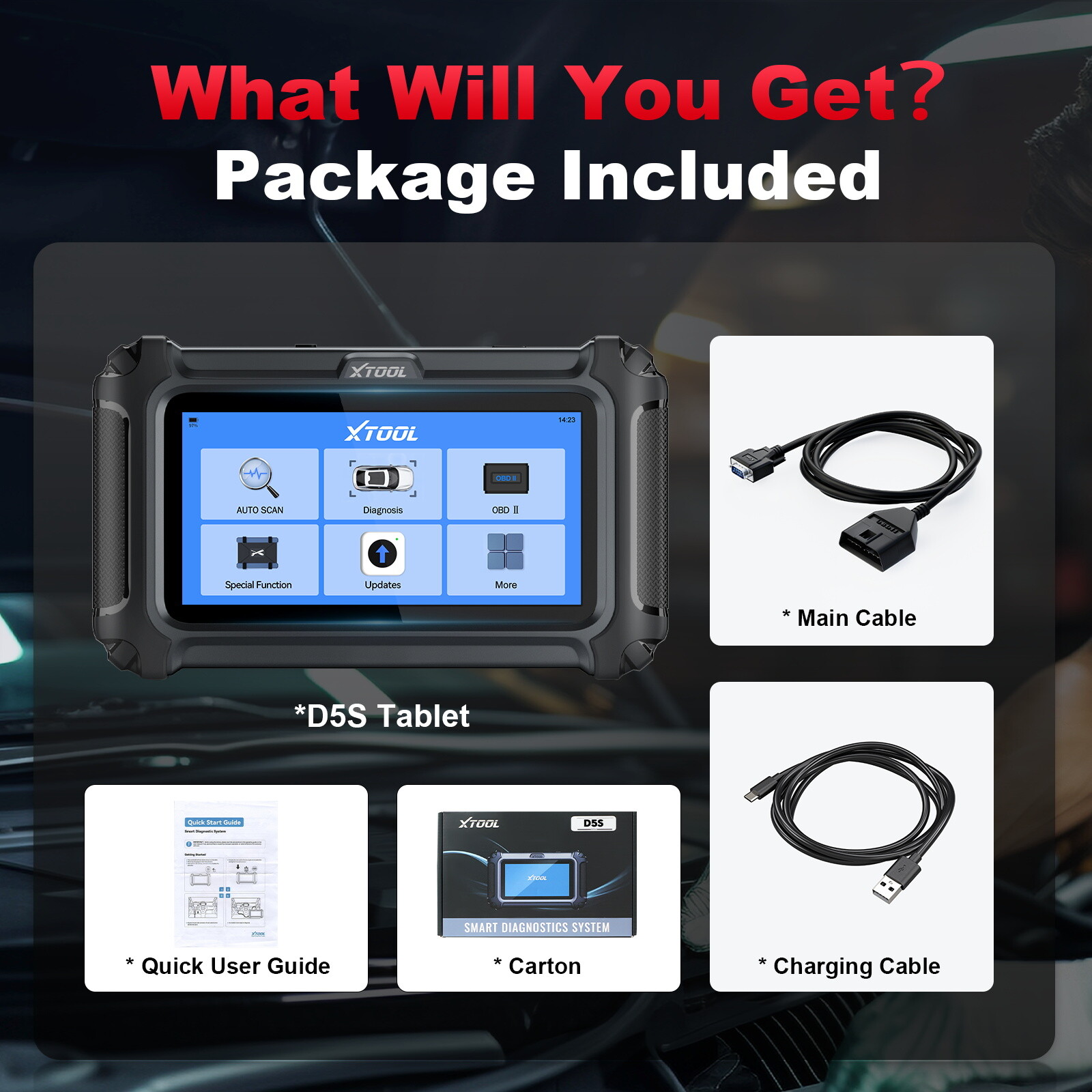 XTOOL D5S Auto Diagnostic Scanner Tool Car Code Reader AutoAuth CANFD 15+Resets