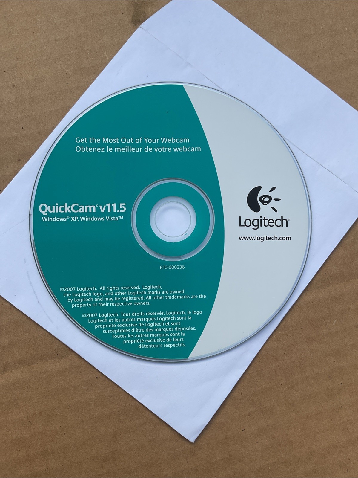 Logitech Quickcam v11.5 CD only - Drivers For Windows XP and Vista B5