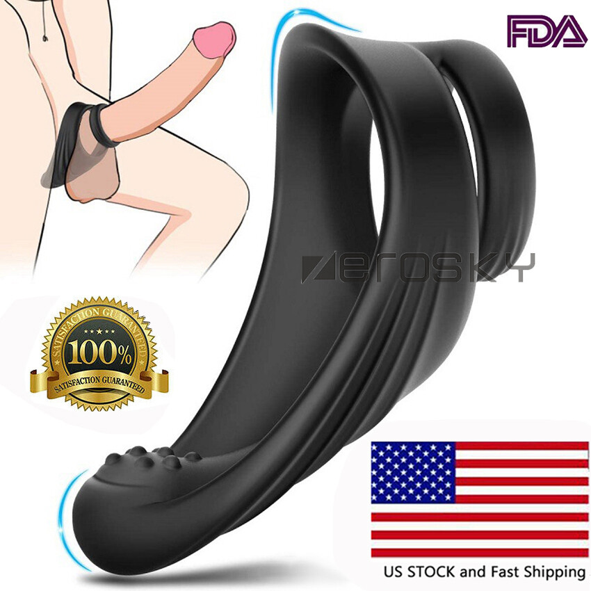 Soft Silicone Male Penis Extender Stretcher-Enhancer Dual Rings for Men Delay US