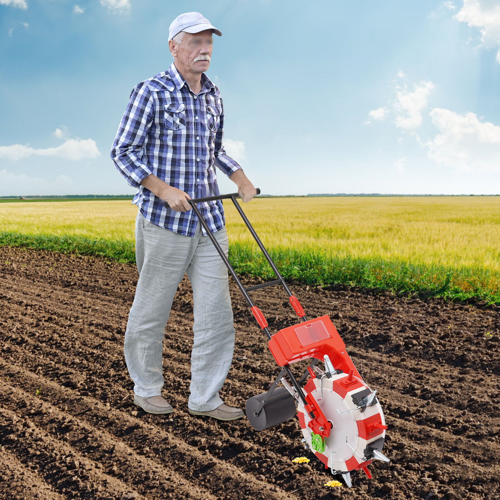 Hand-Push Roller Seeder Precision Manual Seeder Garden Seed Planter Spreader