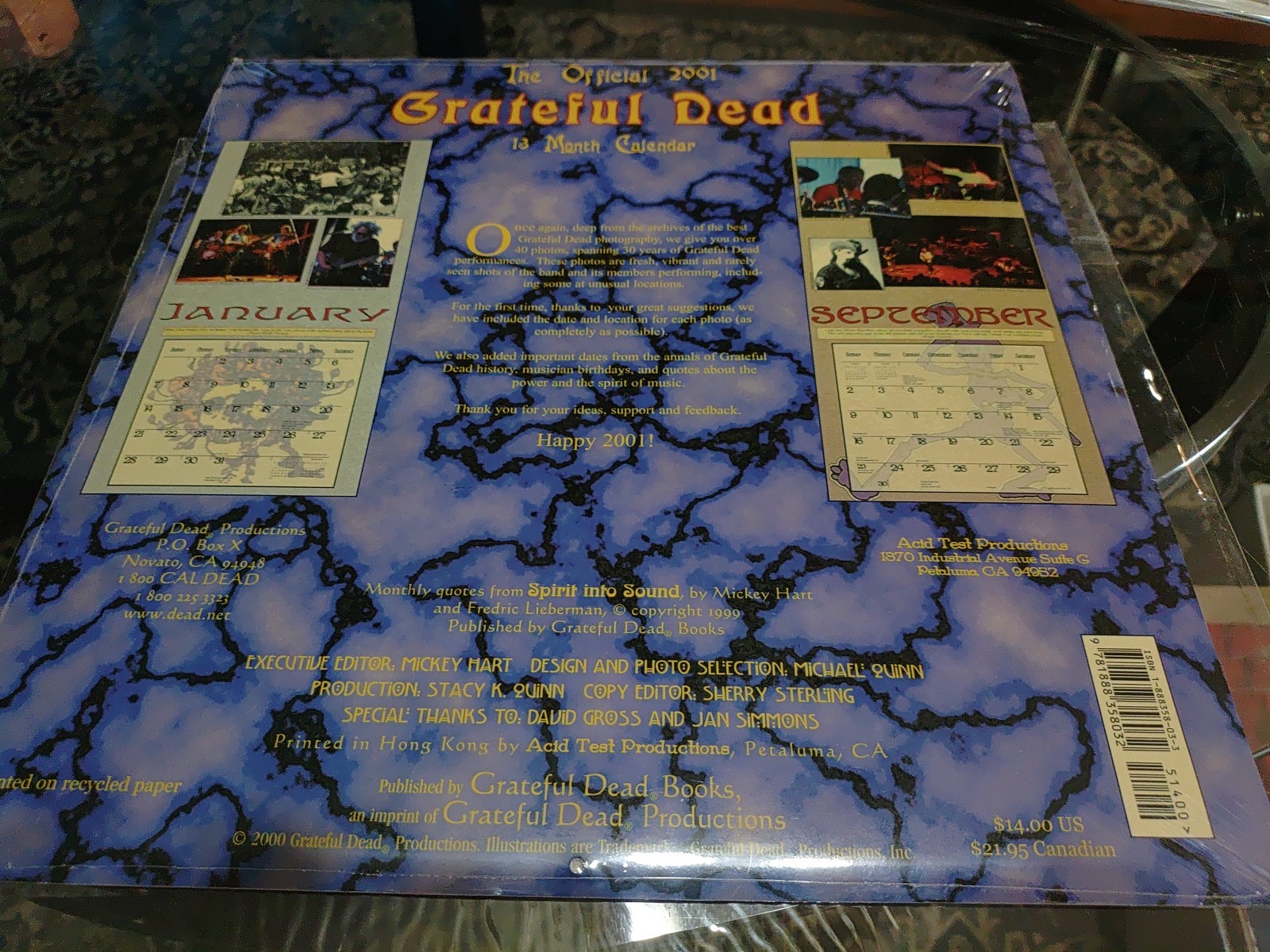 Grateful Dead 2001 Calendar Still Sealed