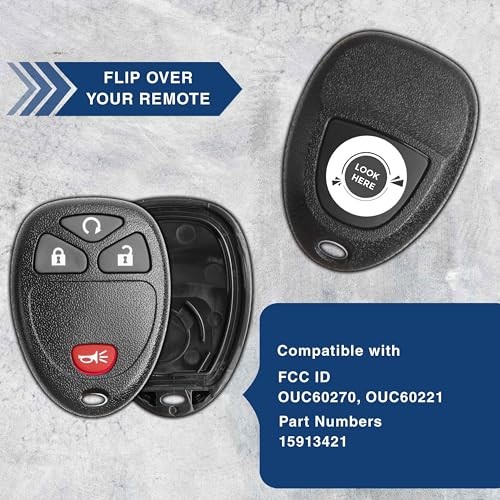 KeylessOption Just the Case Keyless Entry Remote Key Fob Shell Black