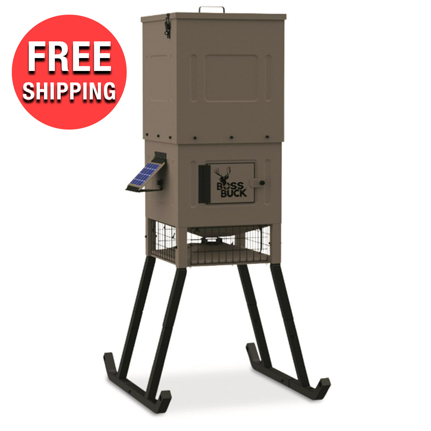 300 lb Stand Fill Sled Feeder Integrated Solar Panel Reverse Polarity Protection