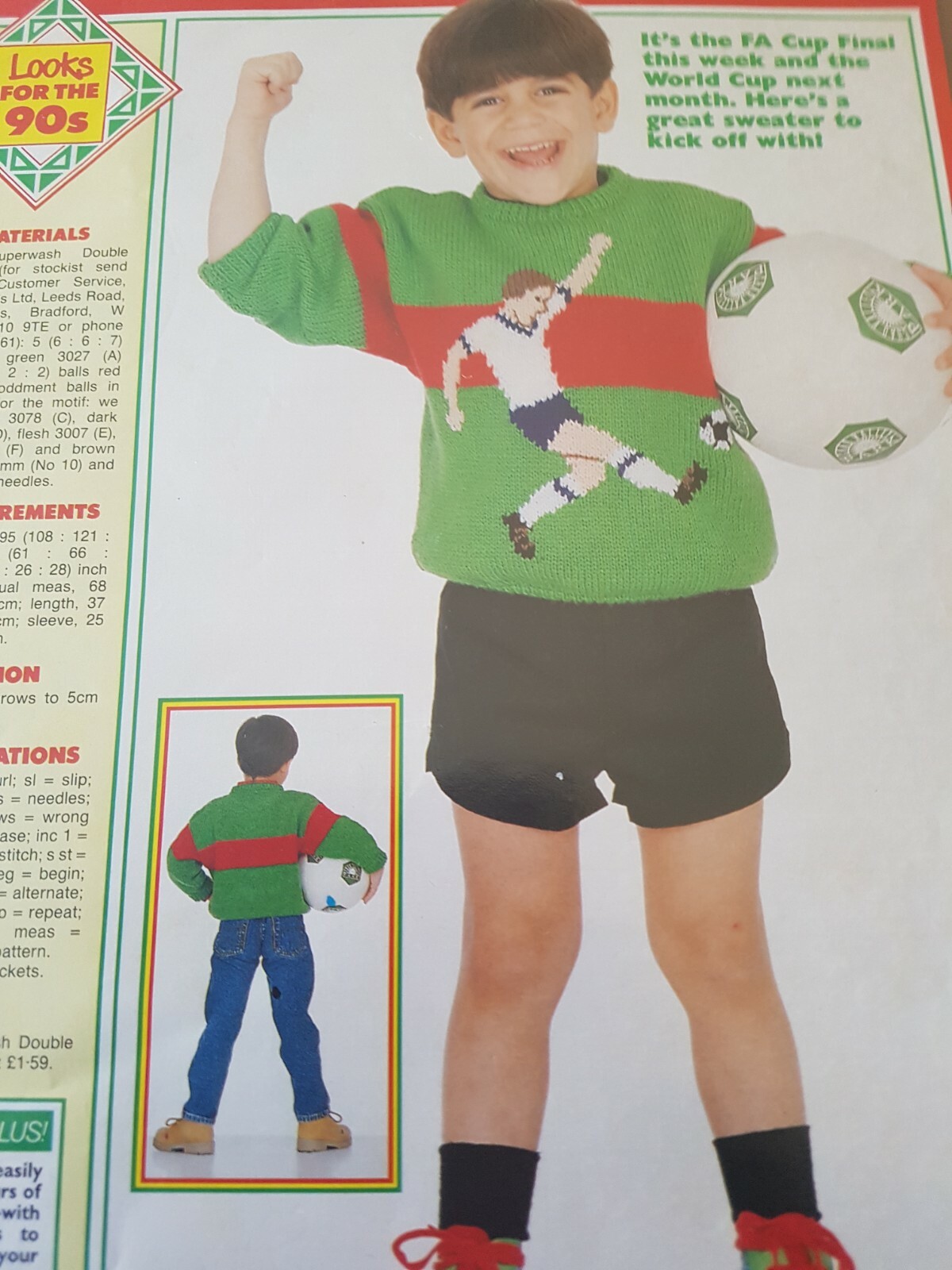 FANTASTIC FOOTY JUMPER - Make in your teams colours - Magazine pull out (G)