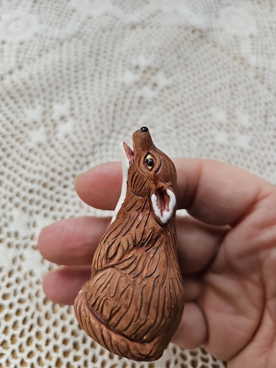 Handcrafted Coyote figurine made in peru