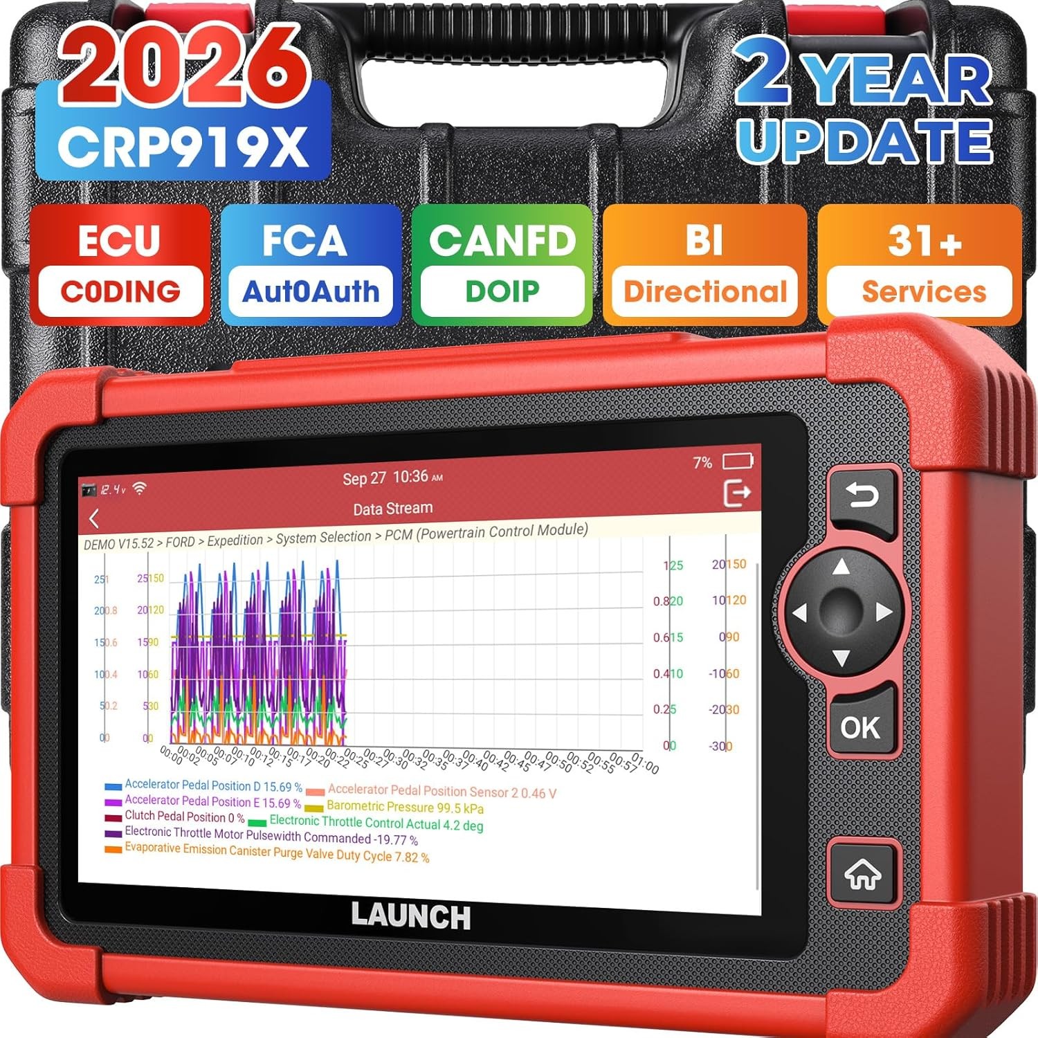 2026 LAUNCH CRP919X OBD2 Bidirectional Scanner Full System Diagnostic Key Coding