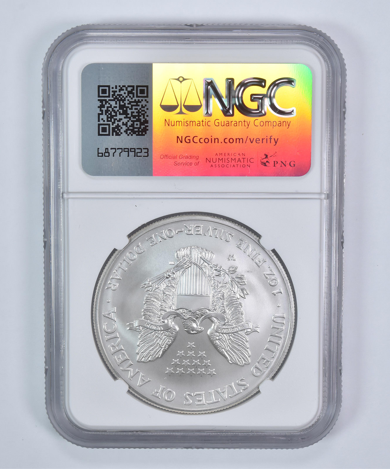 2008-W Burnished Silver Eagle Reverse Of 2007 MS69 NGC Brown Label