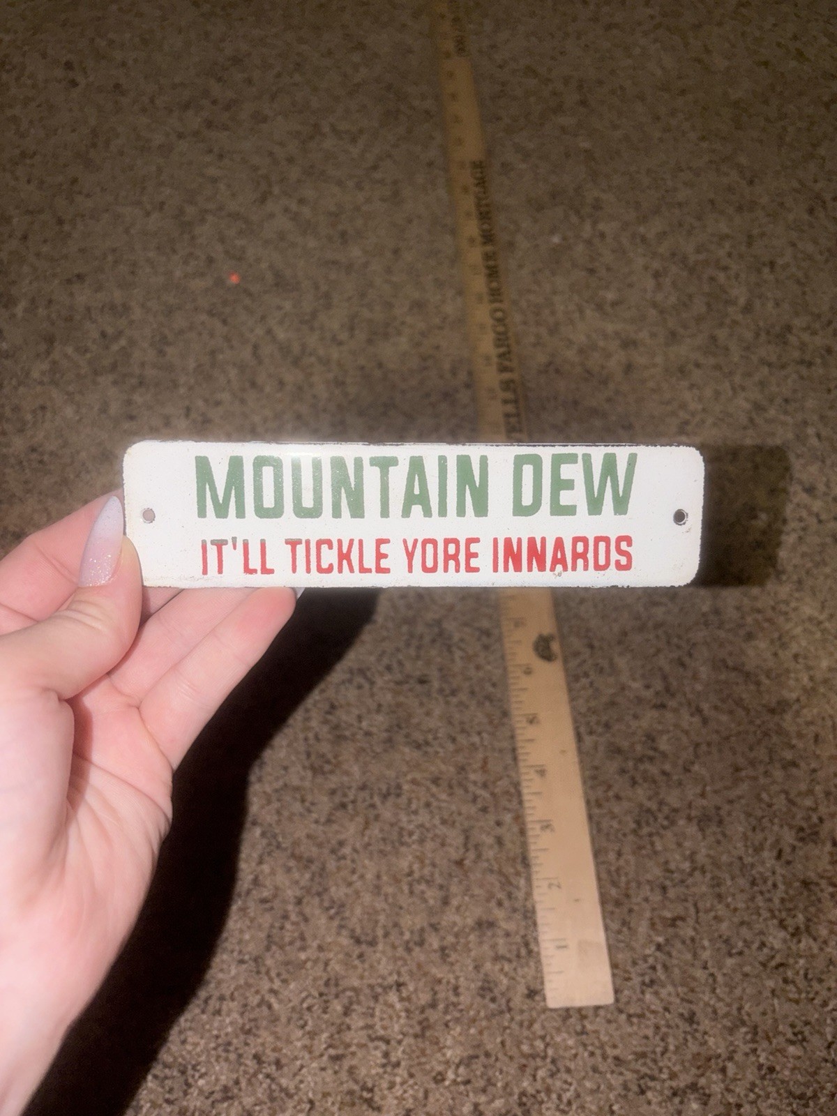 Porcelain Mountain Dew Crate Tag