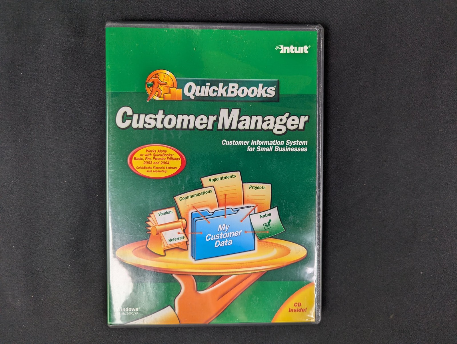 QuickBooks Customer Manager Version 1.0 Software CD-ROM 2003 w/ Key Excellent