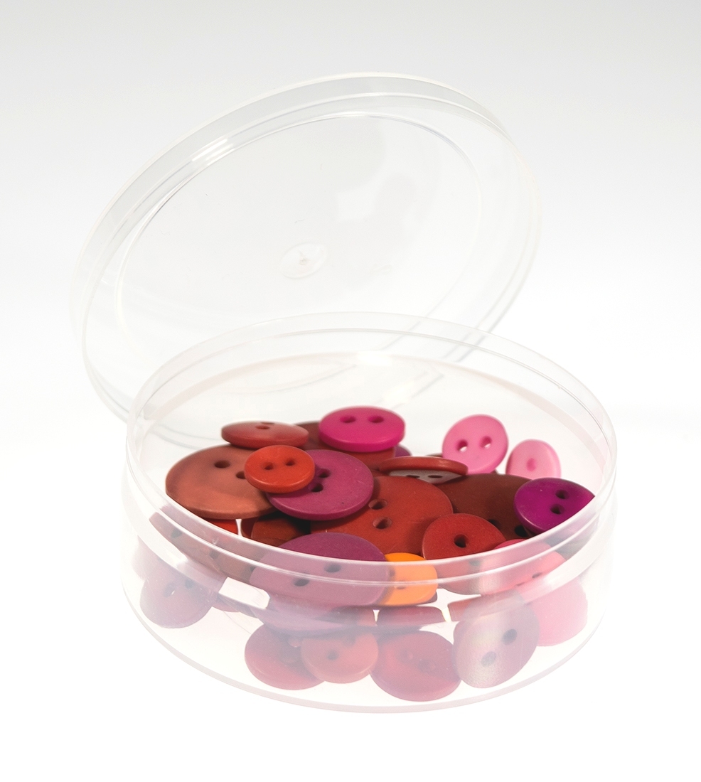 Clear Round Plastic Organizer Containers w/ Removable Lids 12 Pack #1628