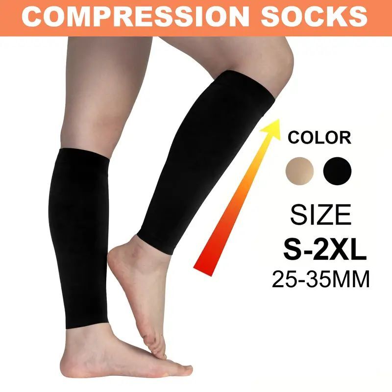 2x Calf Sleeves Leg Support Compression Socks Running Shin Splint Varicose Vein+