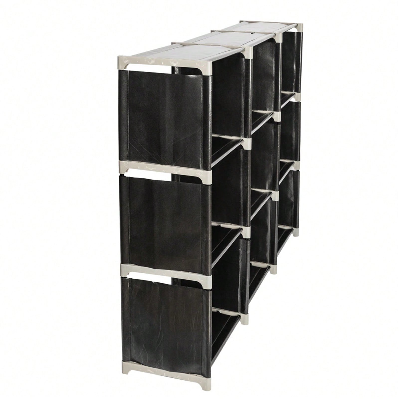 3 Tiers 9 Compartments Storage Shelf Black