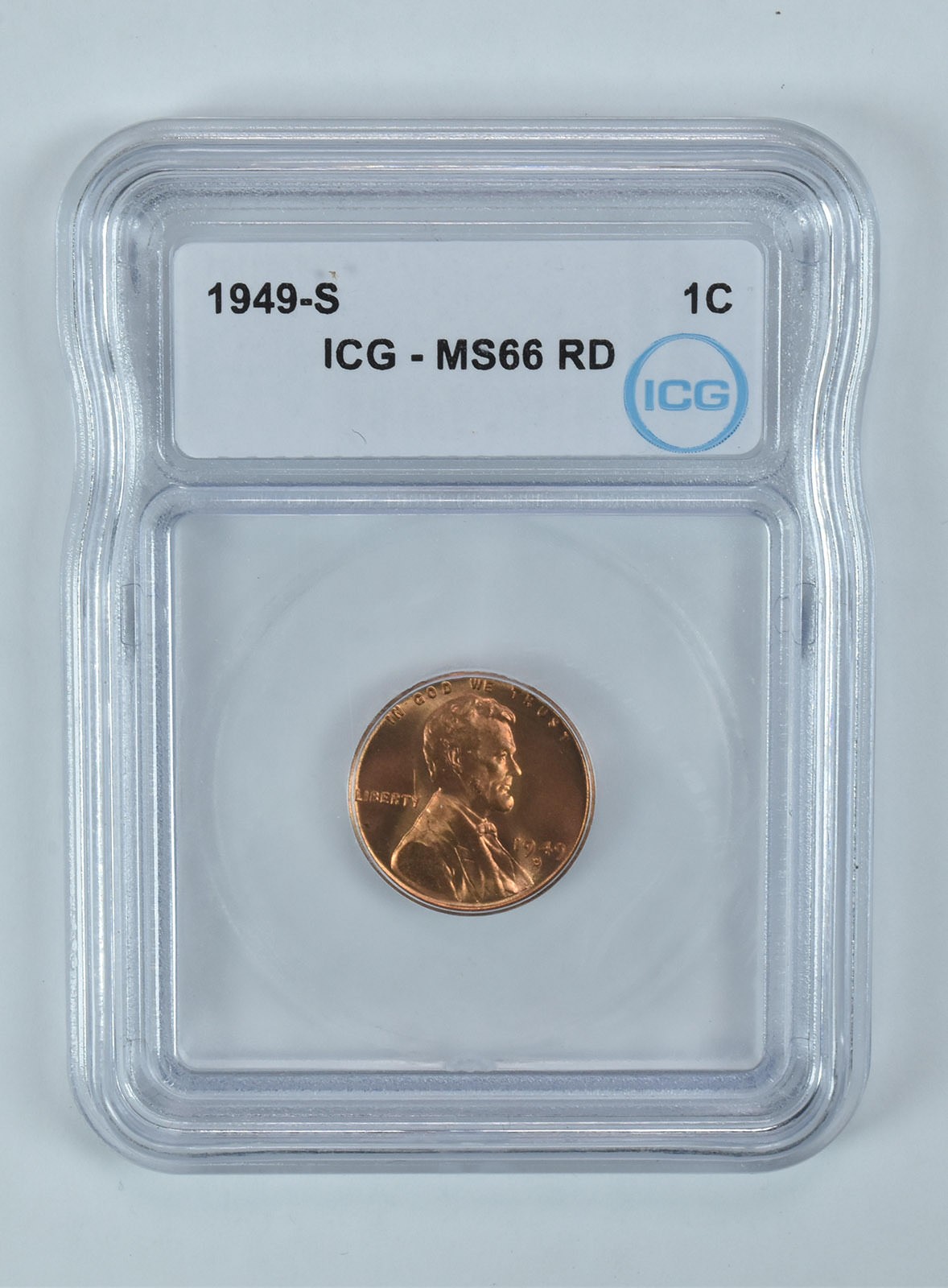 1949-S Lincoln Wheat Cent MS66 RD ICG