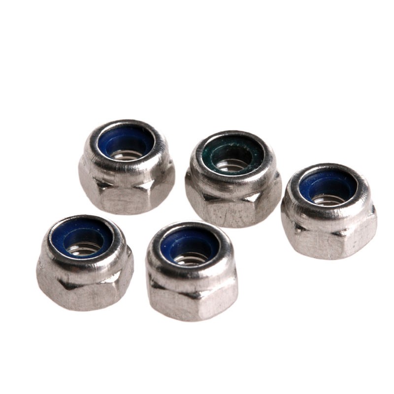 100 Pcs/Set M3 Stainless Steel Screw Lock Nylon Hex Nut Insert Locking Nuts 3mm