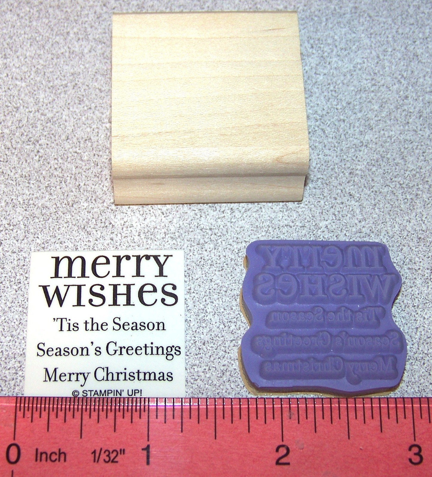 Merry Wishes Tis Season Christmas Rubber Stamp by Stampin Up Lots of Thoughts