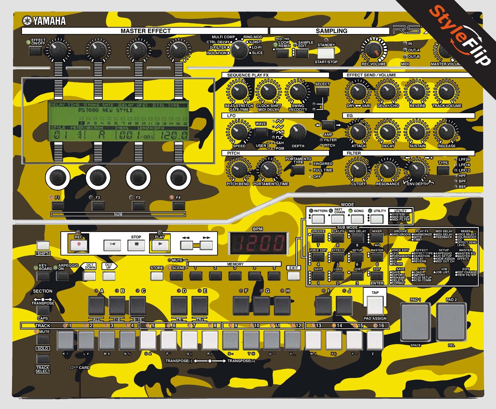 Yamaha RS - 7000 | Yellow Camo | Protective Decal | StyleFlip Skins