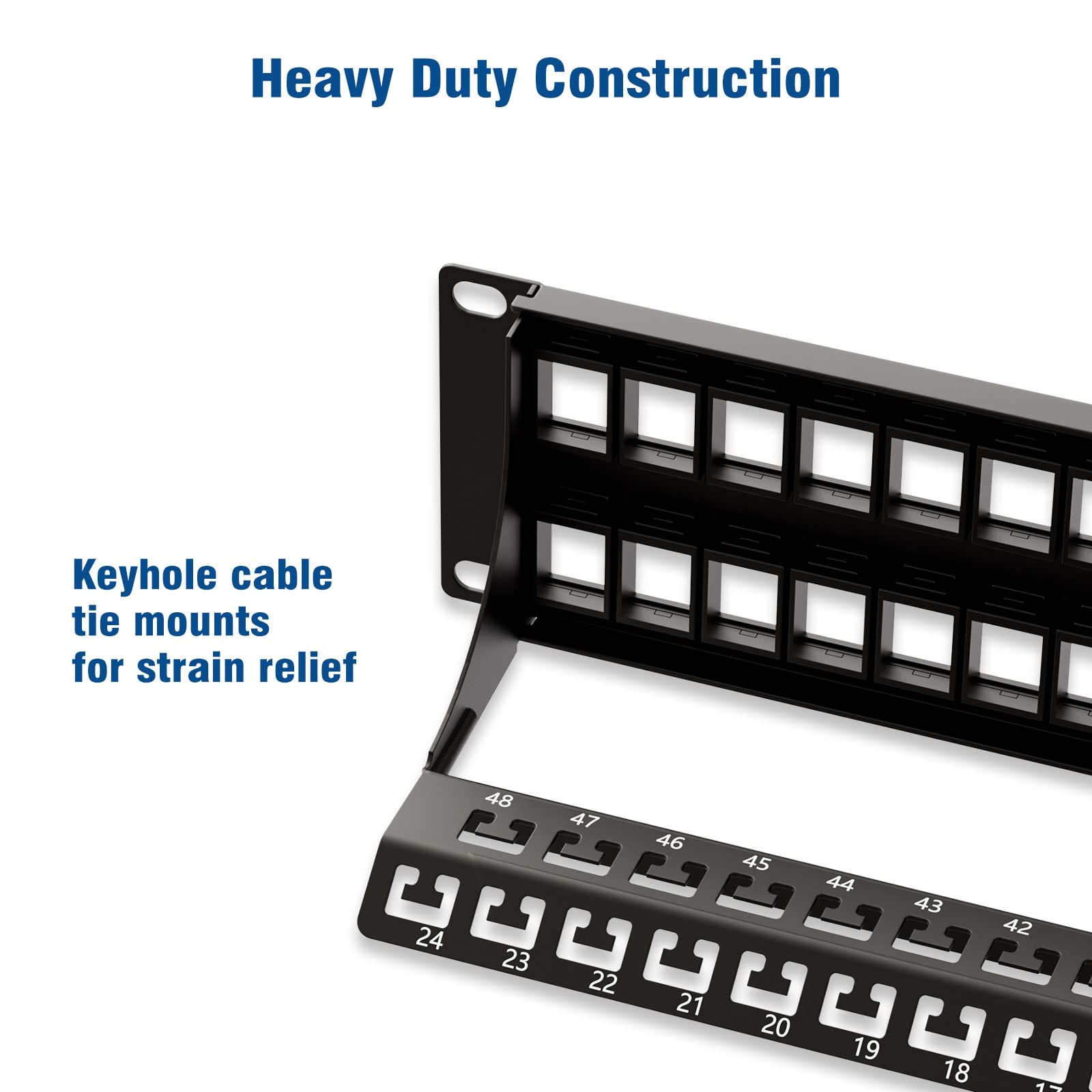 48 Port Blank Keystone Patch Panel Wall Mount Bracket Vertical Horizontal