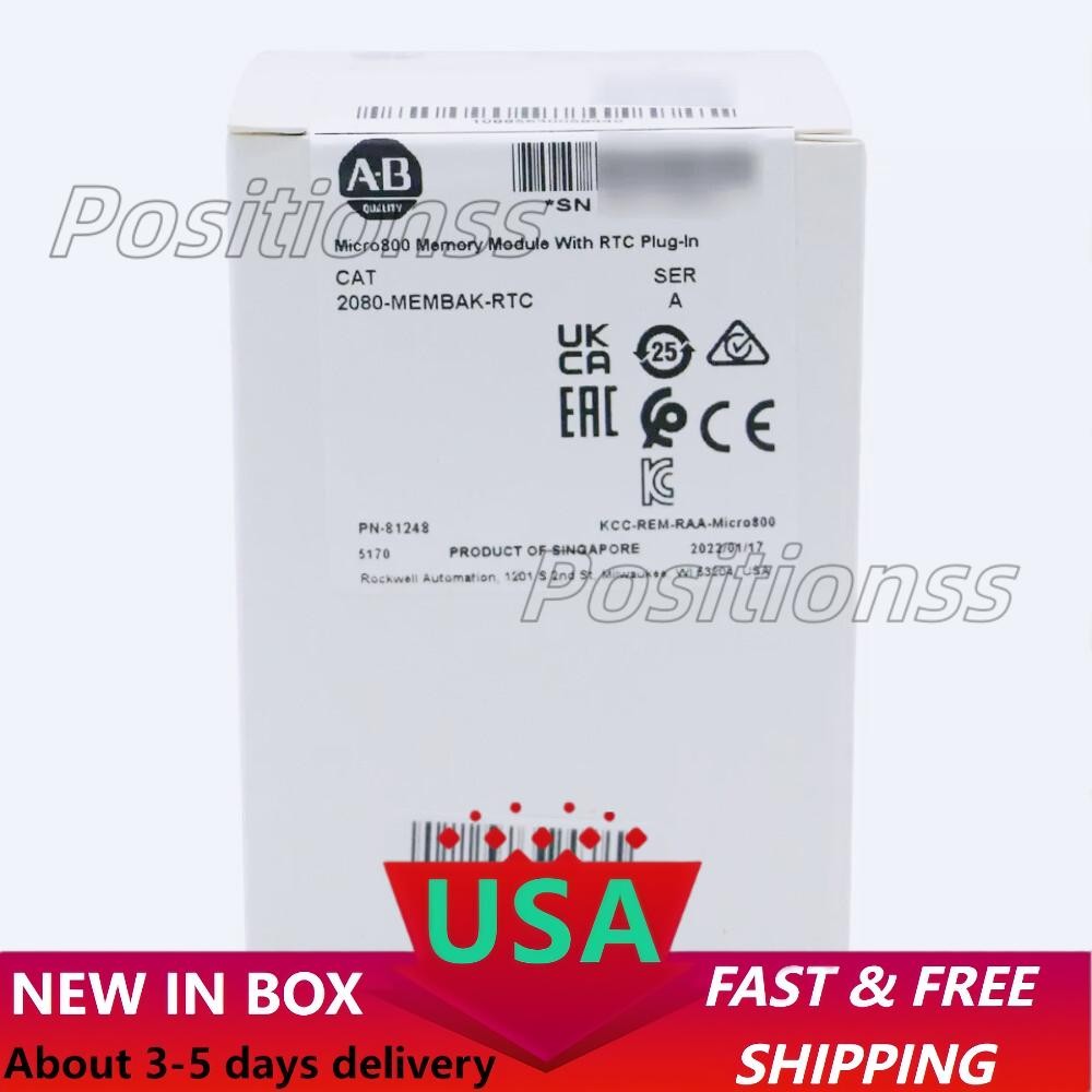New Allen Bradley 2080-MEMBAK-RTC In Stock Memory Plug In Module 2080MEMBAKRTC