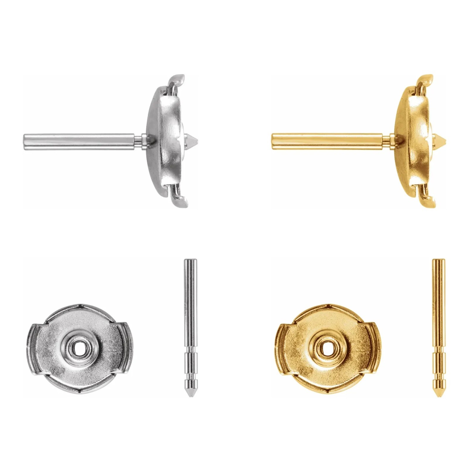 14K 18K Gold, Platinum Earring Post & Back .042"x.433" Guardian II® Safety