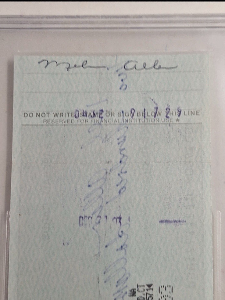 YANKEE LEGEND BROADCASTER Mel Allen Signed Auto Check JSA Beckett BAS