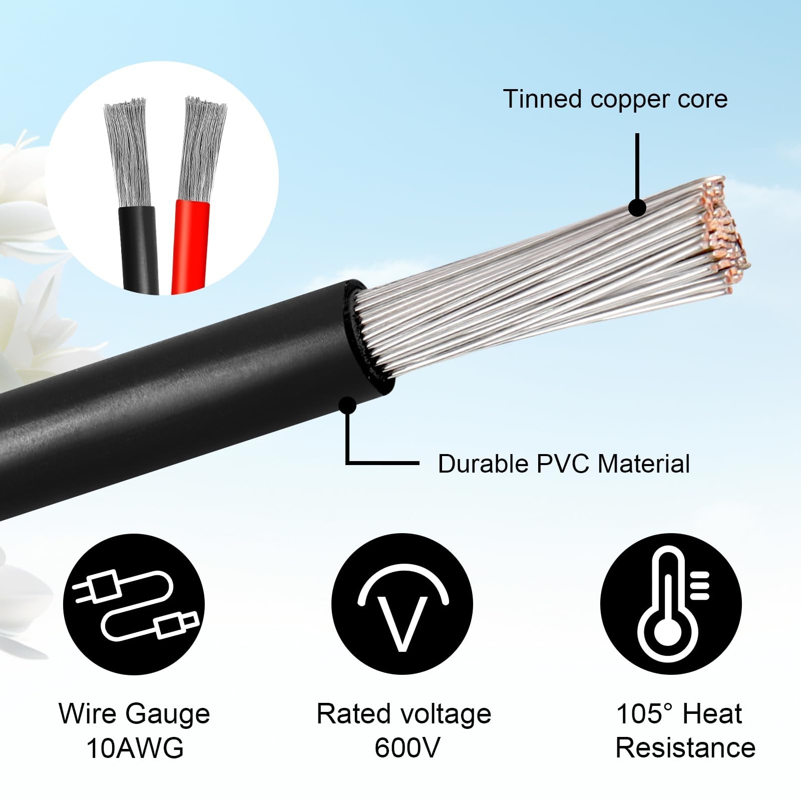 Kimbluth 10AWG SAE Adapter Cable 30FT Reverse Polarity Adapter RV Caravan