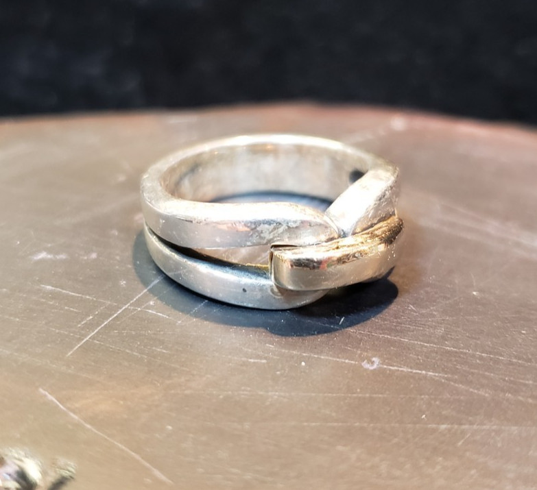 James Avery Enduring Bond Sterling Silver & 14K Ring sz6/7.70g (RK-1)