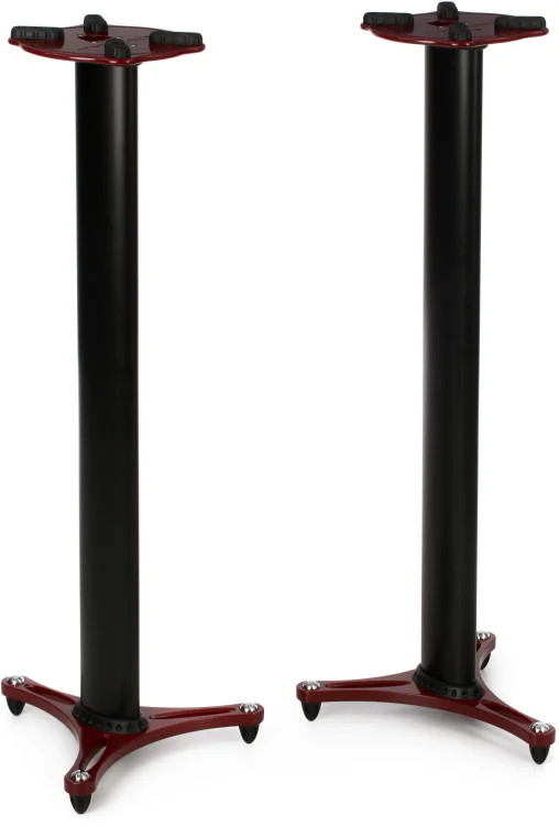 Ultimate Support MS-90/45R 45" Monitor Stands - Red Finish