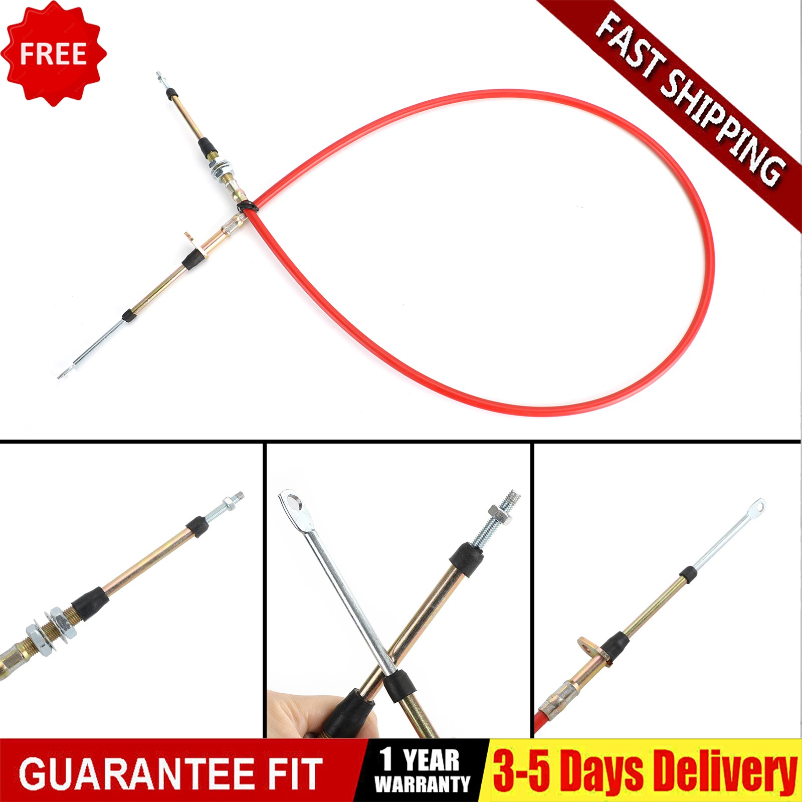 1× 5 FT Race Shifter Cable For Most 1981+ Aeroflow Bang Shift & B&M Shifters NEW